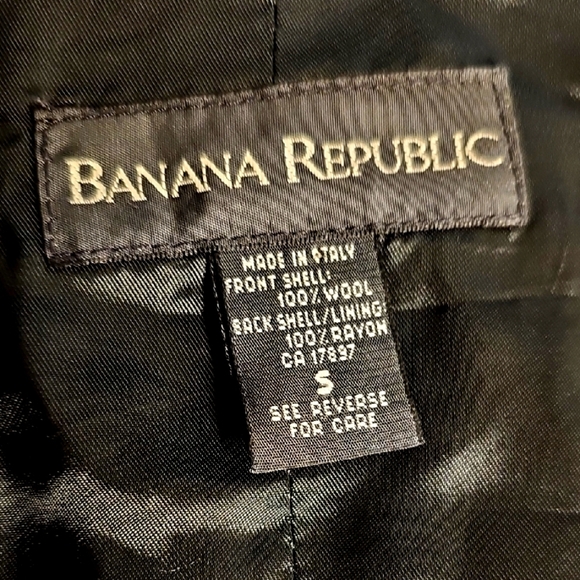 Banana Republic Mens Lightweight Black Wool V-Neck Button Up Tailored Vest S - Picture 2 of 4